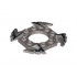 Ring 4 x 4 with 2 x 2 Hole and 4 Serrated Ends with Black and White Pattern (Ninjago Spinner Crown) : {сребърно метален}