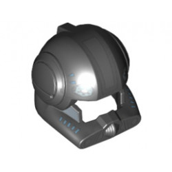 Minifigure, Headgear Helmet SW Clone Pilot with Open Visor and Sand Blue and Medium Blue Markings Pattern : {черен}