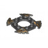 Ring 4 x 4 with 2 x 2 Hole and 4 Serrated Ends with Black and Pearl Gold Pattern (Ninjago Spinner Crown): {титаниево метален}