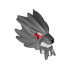 Large Figure Head Modified Chima Wolf with Red Eyes and White Teeth Pattern: {тъмно каменно сив}