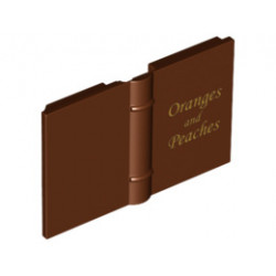 Minifigure, Utensil Book 2 x 3 with Gold 'Oranges and Peaches' Pattern: {червеникаво-кафяв}