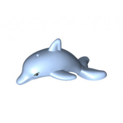 Dolphin, Friends / Elves, Jumping with Bottom Axle Holder with Medium Azure Eyes with Eyelashes Pattern: {светло кралско син}