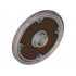 Minifigure, Shield Round with Stud and Ring Around Edge with Dark Brown Ring and 4 Rivets Pattern : {сребърно метален}