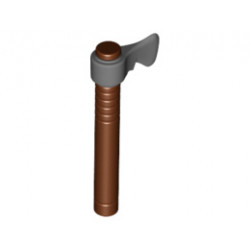 Minifigure, Weapon Tomahawk with Flat Silver Blade: {червеникаво-кафяв}