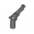 Minifigure, Weapon Gun, Pistol Revolver - Small Barrel: {титаниево метален}