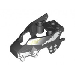 Flywheel Fairing Wolf Shape with White Checkerboard and Skunk Markings Pattern (70107): {черен}