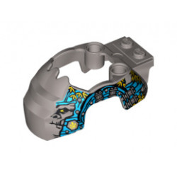 Flywheel Fairing Gorilla Shape with Dark Azure and Silver Markings and Leaves Pattern (70109): {сребърно метален}