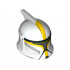 Minifigure, Headgear Helmet SW Clone Trooper with Holes, Yellow Markings and Silver Visor Pattern (Clone Trooper Commander): {бял}