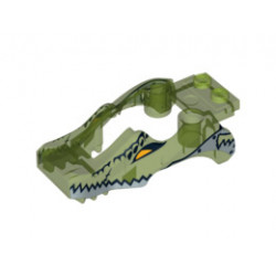 Flywheel Fairing Crocodile Shape with Silver Crocodile Pattern (70112): {прозрачно ярко зелен}