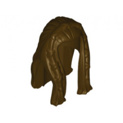 Minifigure, Hair Long with Braided Front: {тъмно кафяв}