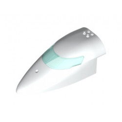 Aircraft Fuselage Forward Top Curved 8 x 16 x 5 with Trans-Light Blue Glass: {бял}