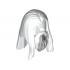 Minifigure, Hair Long Straight with Center Part and Beard Light and Dark Bluish Gray Pattern: {бял}