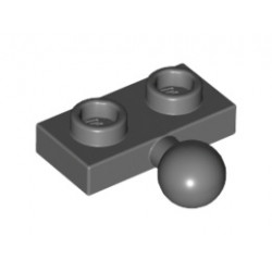 Плочка 1X2 с топче Ø5.9: {тъмно каменно сив}