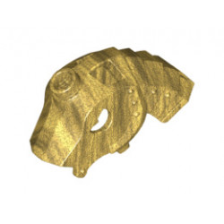 Horse Battle Helmet, Stud on Top and 4 Neck Plates (Unicorn): {топло златист}
