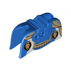 Horse Barding, Smooth Edge with Lion Heads and Gold Armor Plates Pattern: {ярко син}