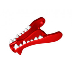 Dragon Head (Castle) Lower Jaw with Round Hole on Front and White Teeth Pattern: {ярко червен}
