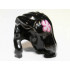 Minifigure, Hair Female Mid-Length with Part over Right Shoulder and Pink Flower Pattern on Left Side : {черен}