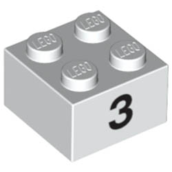 Тухличка 2X2 - 3 : {бял}