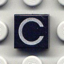 Плоска плочка 1X1 No. 65 : {черен}