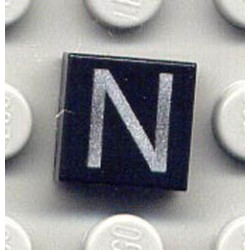 Плоска плочка 1X1 No. 76 : {черен}