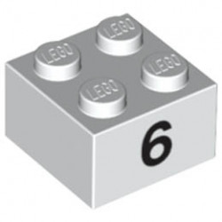 Тухличка 2X2 - 6 : {бял}