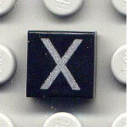 Плоска плочка 1X1 No. 86 : {черен}
