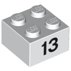 Тухличка 2X2 - 13 : {бял}