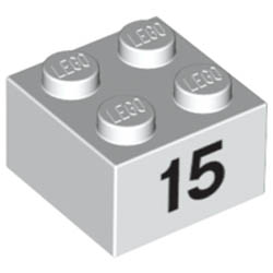 Тухличка 2X2 - 15 : {бял}