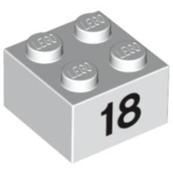 Тухличка 2X2 - 18 : {бял}