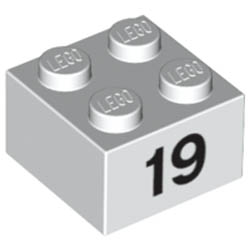 Тухличка 2X2 - 19 : {бял}