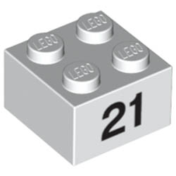 Тухличка 2X2 - 21 : {бял}