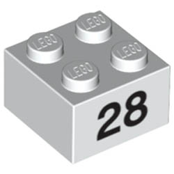 Тухличка 2X2 - 28 : {бял}
