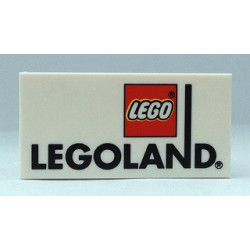 Tile 2 x 4 with LEGOLAND Logo Pattern: {бял}