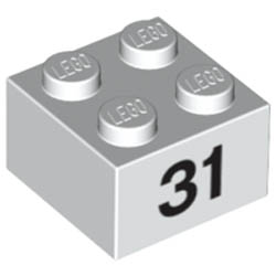 Тухличка 2X2 - 31 : {бял}