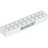 Brick 2 x 10 with Black 'JULY' and 'AUGUST' Pattern on opposite sides : {бял}