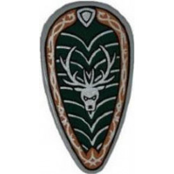 Minifigure, Shield Ovoid with Stag Head Pattern : {умерено каменно сив}