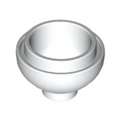 Купол 2X2, обърнат, с 1 стъд: {бял}