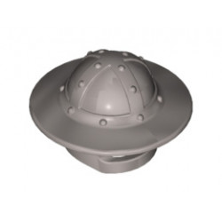 Minifigure, Headgear Helmet Castle with Chin Guard and Broad Brim : {металическо сребрист}