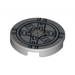 Плоска кръгла плочка 2X2 от Тай файтър: {умерено каменно сив}