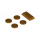 Minifigure, Utensil Coins and Ingot / Bar, 5 in Bag (Multipack) : {хромирано златист}