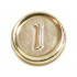 Minifigure, Utensil Coin Type 3 with 1 Mark: {хромирано златист}