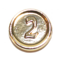 Minifigure, Utensil Coin Type 3 with 2 Mark : {хромирано златист}