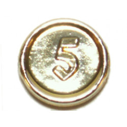 Minifigure, Utensil Coin Type 3 with 5 Mark : {хромирано златист}