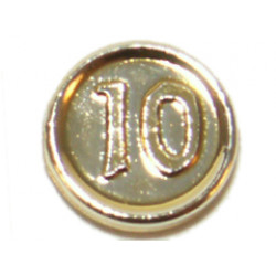 Minifigure, Utensil Coin Type 3 with 10 Mark : {хромирано златист}