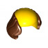 Minifigure, Hair Male Bald Top with Reddish Brown Hair Pattern: {ярко жълт}