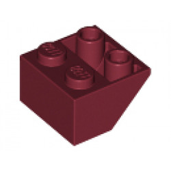 Покривна плочка 2X2/45° инверсна (*) с плосък долен пин: {нов тъмно червен}