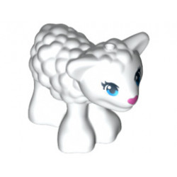 Lamb with Dark Azure Eyes, Dark Pink Nose and Black Eyelashes Pattern: {бял}