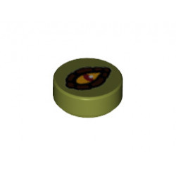 Плоска плочка 1х1, кръгла No. 15: {маслинено зелен}
