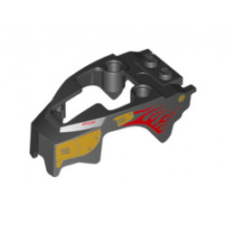 Flywheel Fairing Lion Shape with Gold Armor and Red Flames Pattern (70140): {черен}