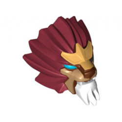 Large Figure Head Modified Chima Lion with Blue Eyes Pattern : {нов тъмно червен}